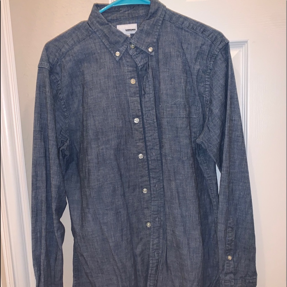 Sonoma blue denim button down